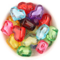 100 Pcs Colorful Acrylic Heart Beads Crystal Beads